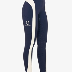 Legging EQUESTRO mujer, grip en culera color azul marino/beige TALLA XS - Imagen 1