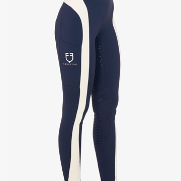 Legging EQUESTRO mujer, grip en culera color azul marino/beige TALLA XS - Imagen 1