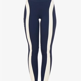 Legging EQUESTRO mujer, grip en culera color azul marino/beige TALLA XS - Imagen 2