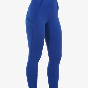Legging EQUESTRO mujer, grip en culera color azul royal/negro - Imagen 1