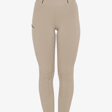 Legging EQUESTRO mujer, grip en culera color beige/negro - Imagen 2