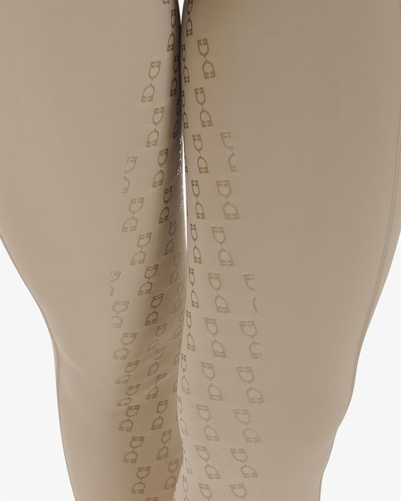 Legging EQUESTRO mujer, grip en culera color beige/negro - Imagen 6