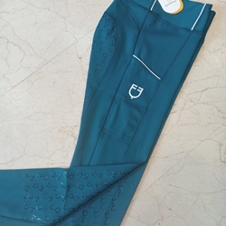 Legging EQUESTRO mujer, grip en culera color blue coral - Imagen 1