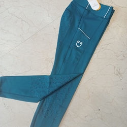 Legging EQUESTRO mujer, grip en culera color blue coral - Imagen 2