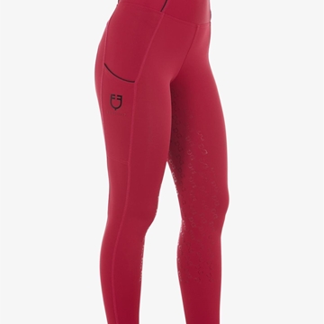 Legging EQUESTRO mujer, grip en culera color granate/negro - Imagen 1