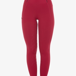 Legging EQUESTRO mujer, grip en culera color granate/negro - Imagen 2