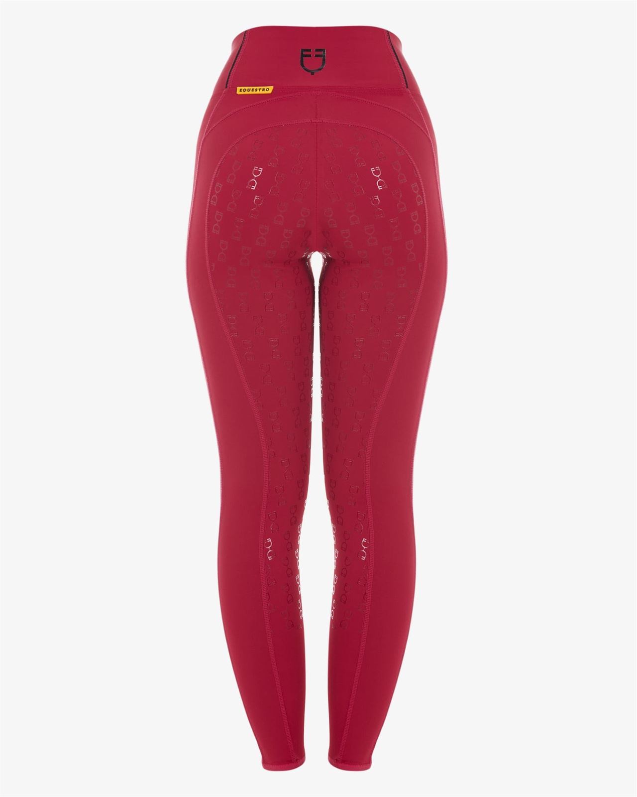 Legging EQUESTRO mujer, grip en culera color granate/negro - Imagen 3