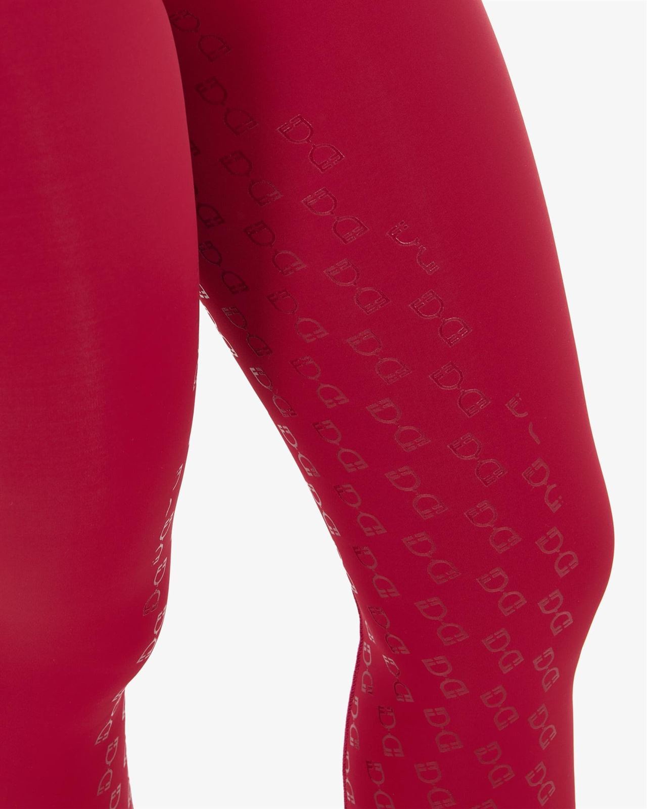 Legging EQUESTRO mujer, grip en culera color granate/negro - Imagen 6