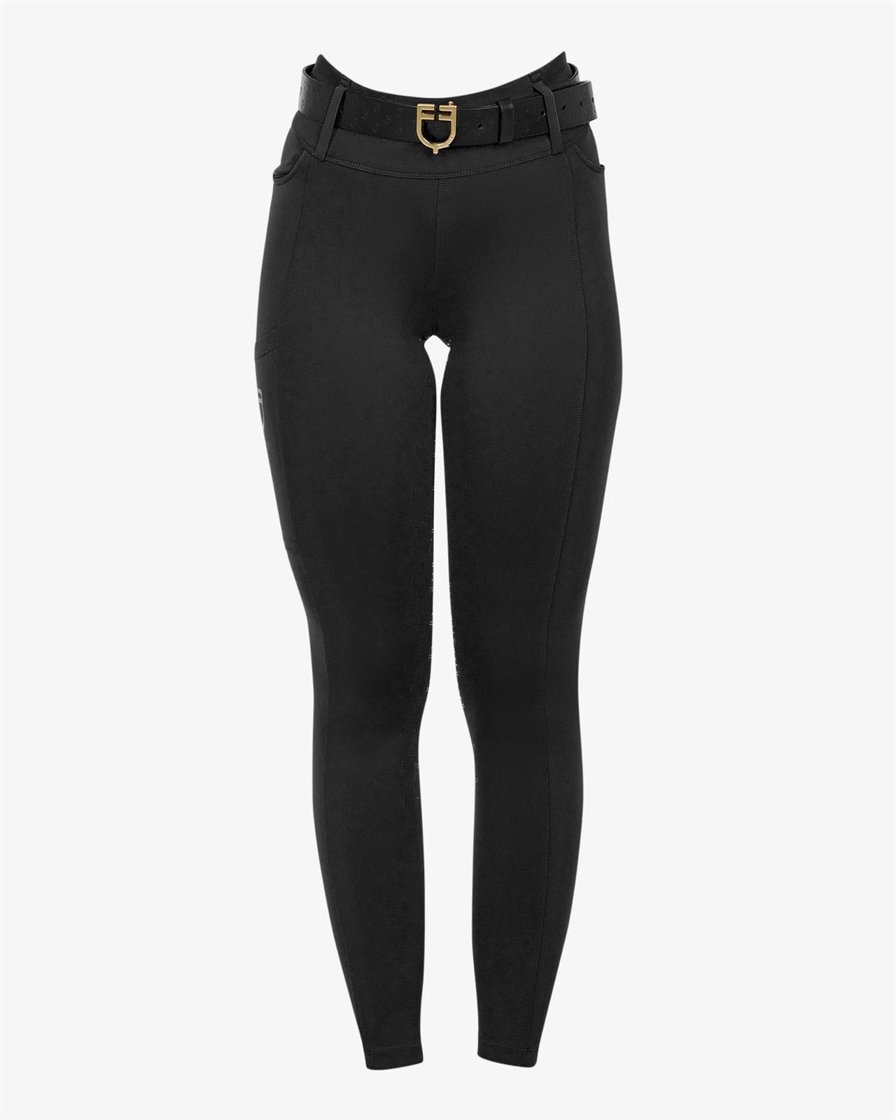 Legging EQUESTRO mujer, grip en culera color negro - Imagen 2
