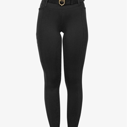 Legging EQUESTRO mujer, grip en culera color negro - Imagen 2