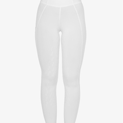 Legging EQUESTRO mujer, grip en culera color TOTAL WHITE (blanco) - Imagen 2