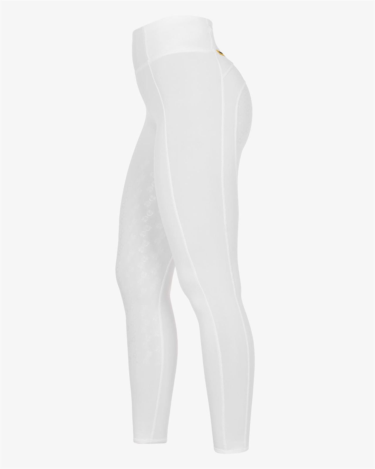 Legging EQUESTRO mujer, grip en culera color TOTAL WHITE (blanco) - Imagen 4