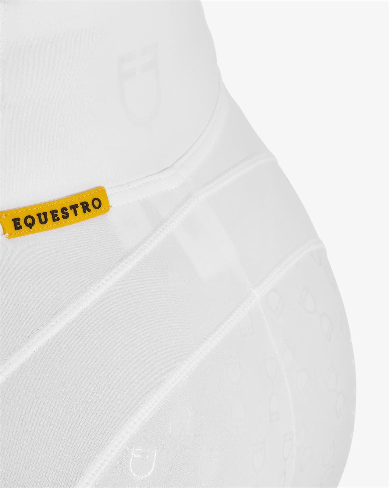 Legging EQUESTRO mujer, grip en culera color TOTAL WHITE (blanco) - Imagen 5