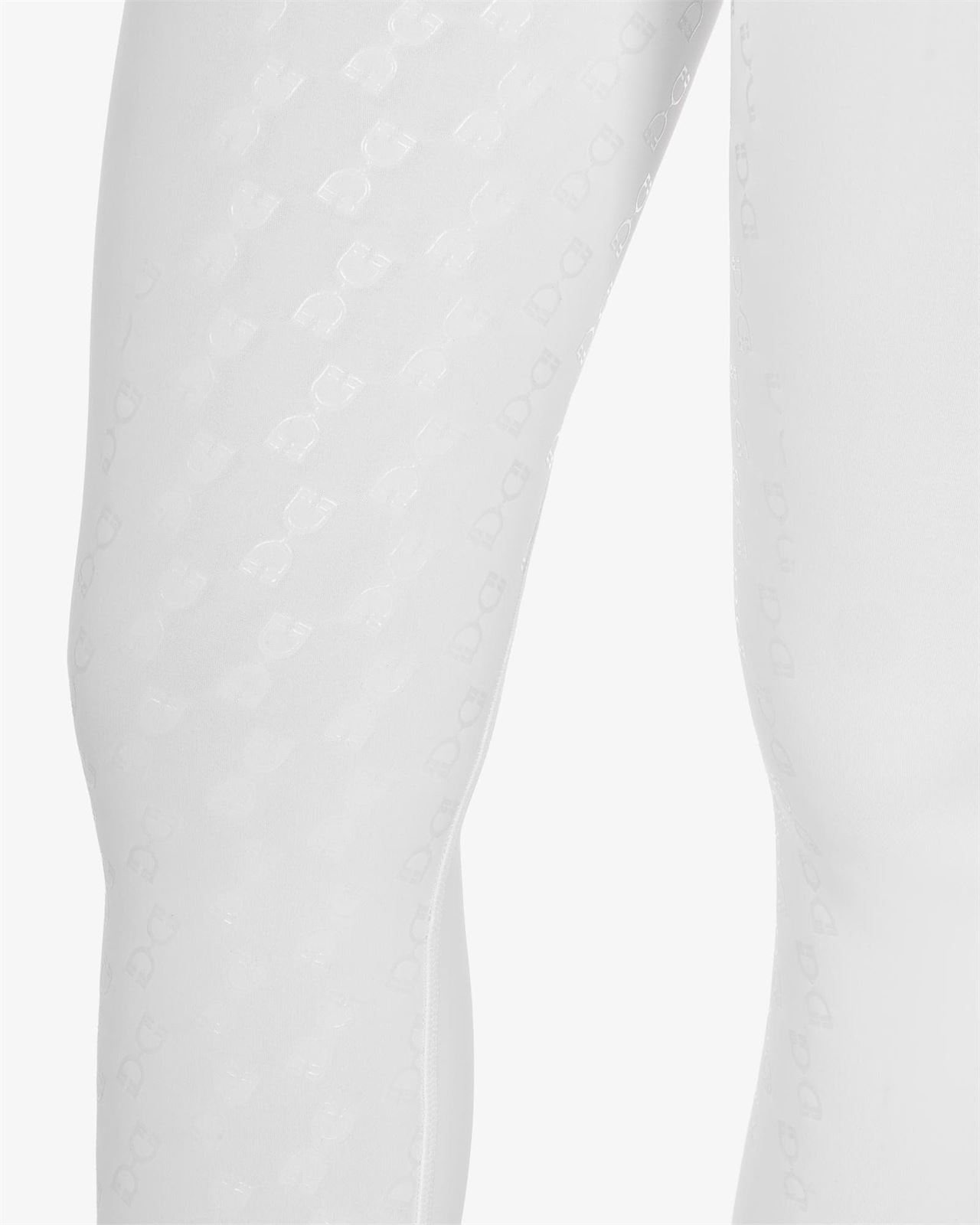 Legging EQUESTRO mujer, grip en culera color TOTAL WHITE (blanco) - Imagen 6
