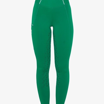 Legging EQUESTRO mujer, grip en culera color verde/blanco - Imagen 2