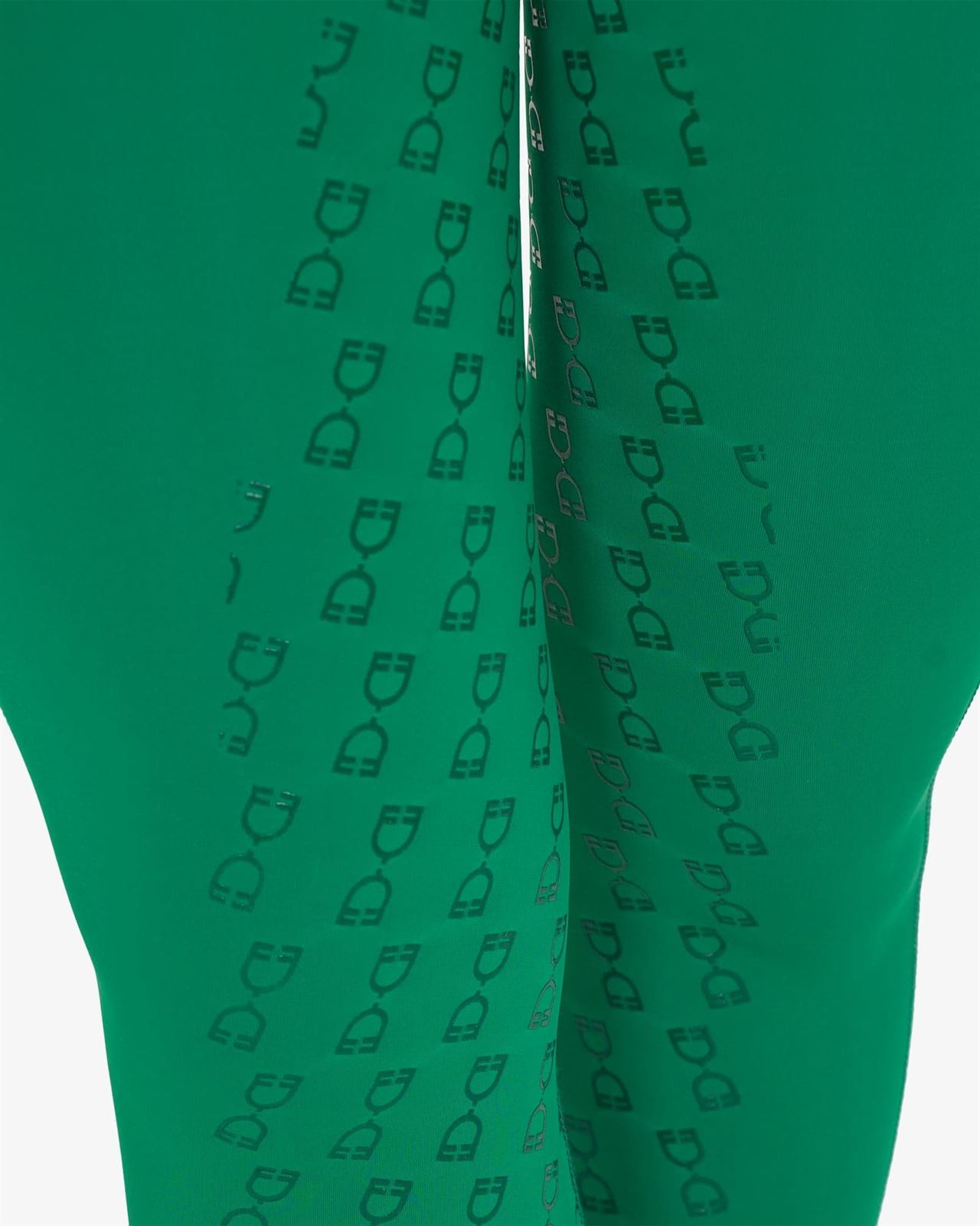 Legging EQUESTRO mujer, grip en culera color verde/blanco - Imagen 5