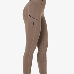 Legging EQUESTRO mujer, grip en culera color walnut/negro - Imagen 1