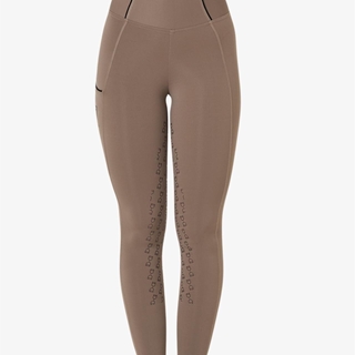 Legging EQUESTRO mujer, grip en culera color walnut/negro - Imagen 2