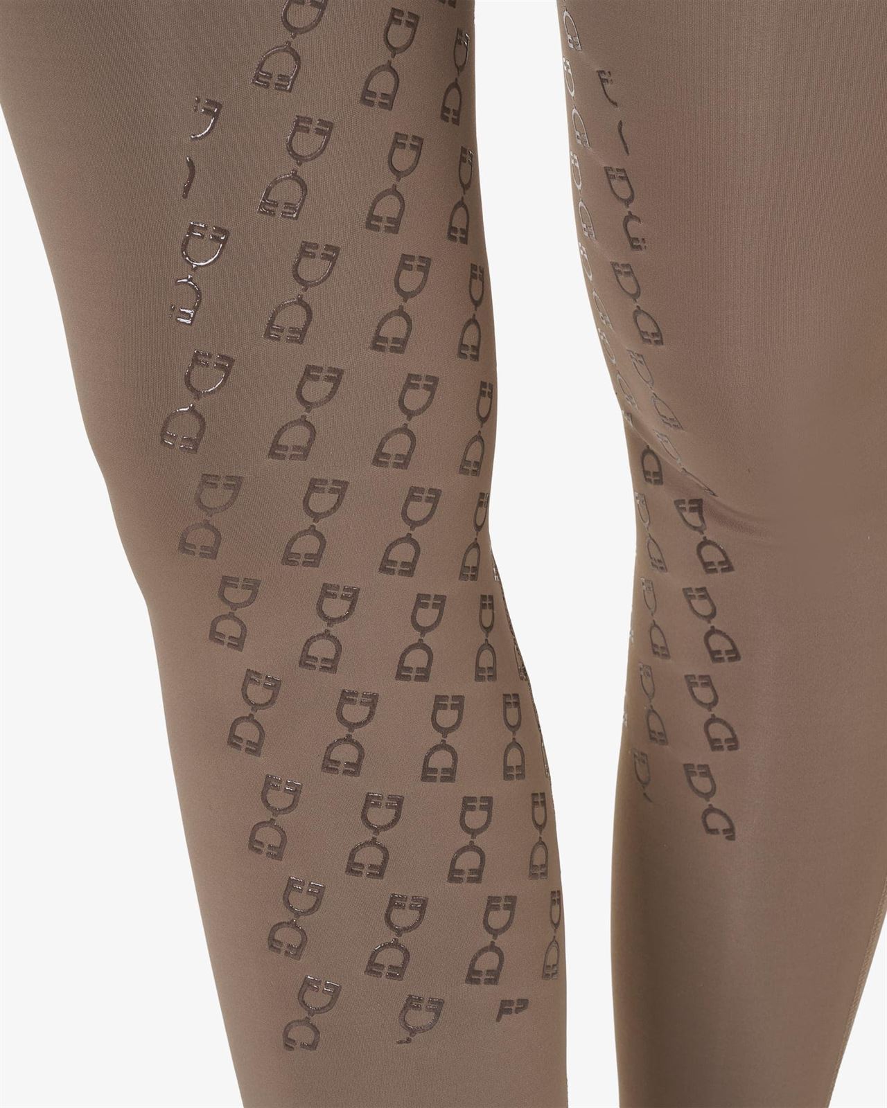 Legging EQUESTRO mujer, grip en culera color walnut/negro - Imagen 4