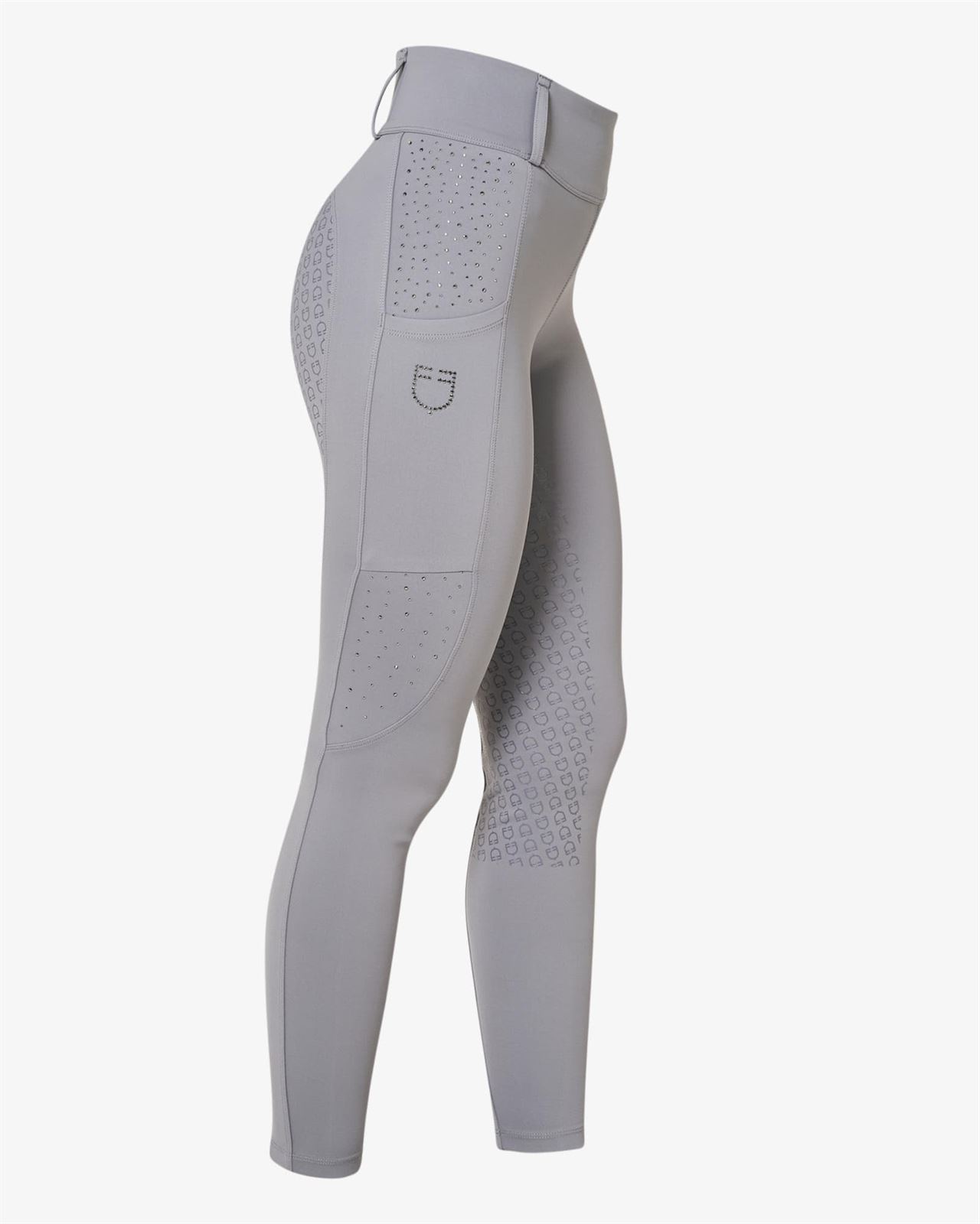 Legging EQUESTRO mujer gris con cristales grises TALLA S - Imagen 1