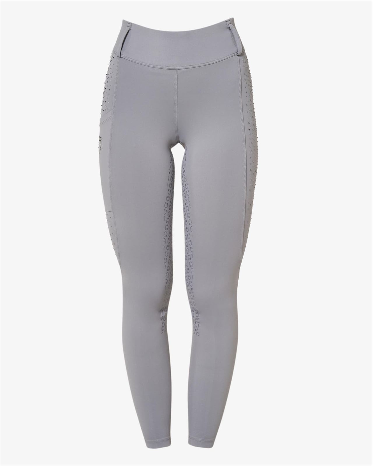 Legging EQUESTRO mujer gris con cristales grises TALLA S - Imagen 2