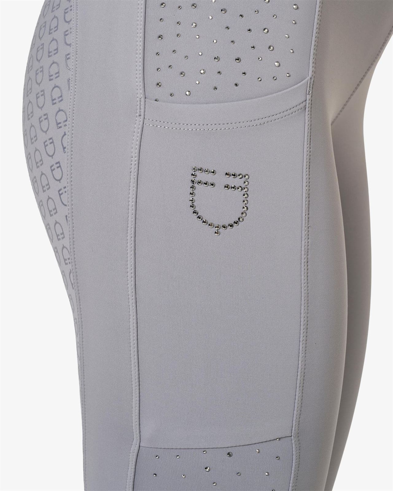 Legging EQUESTRO mujer gris con cristales grises TALLA S - Imagen 6