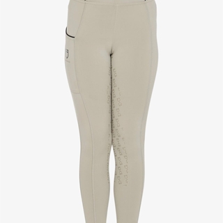 Legging EQUESTRO niña, grip en culera color beige/negro - Imagen 2