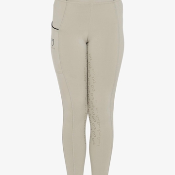 Legging EQUESTRO niña, grip en culera color beige/negro - Imagen 2