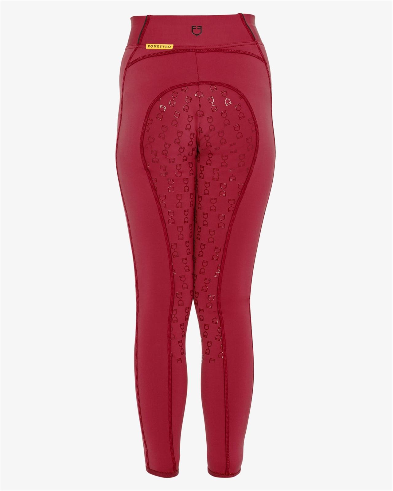 Legging EQUESTRO niña, grip en culera color granate/negro - Imagen 3