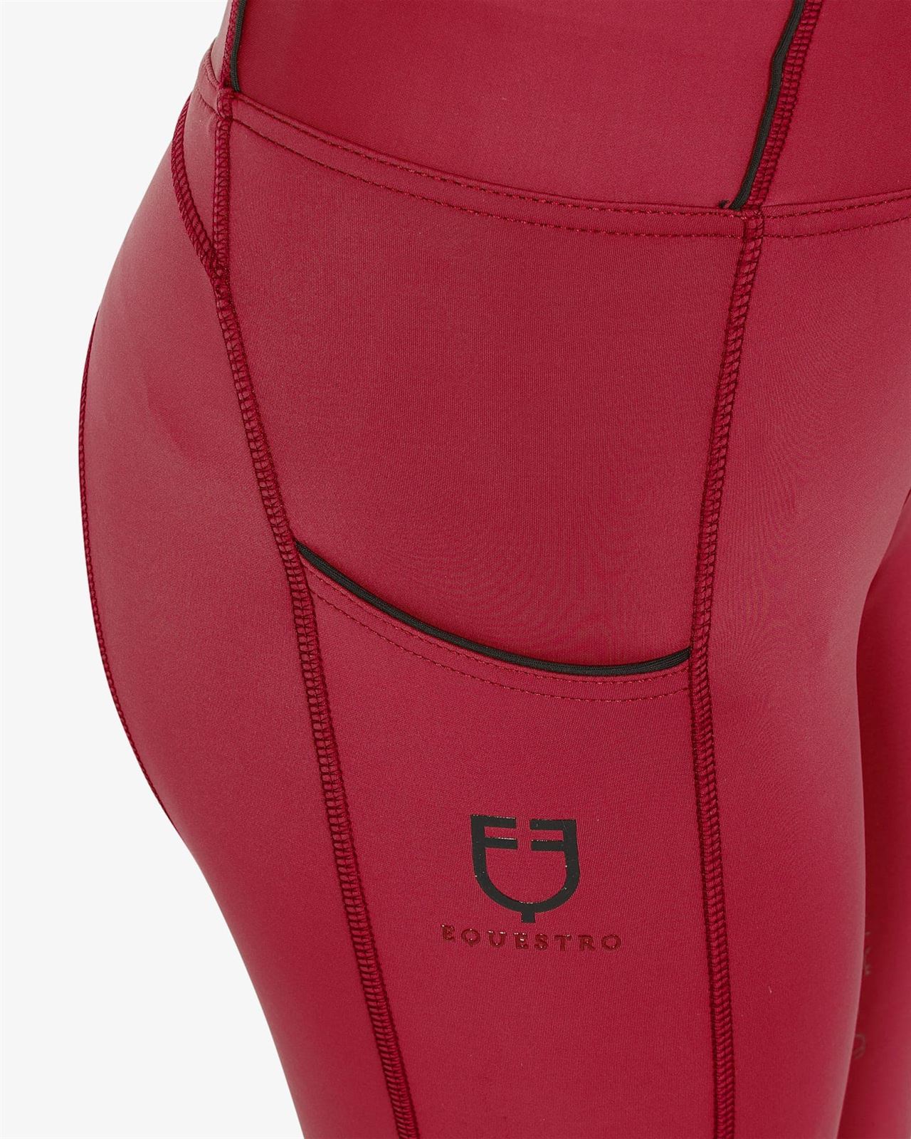 Legging EQUESTRO niña, grip en culera color granate/negro - Imagen 5