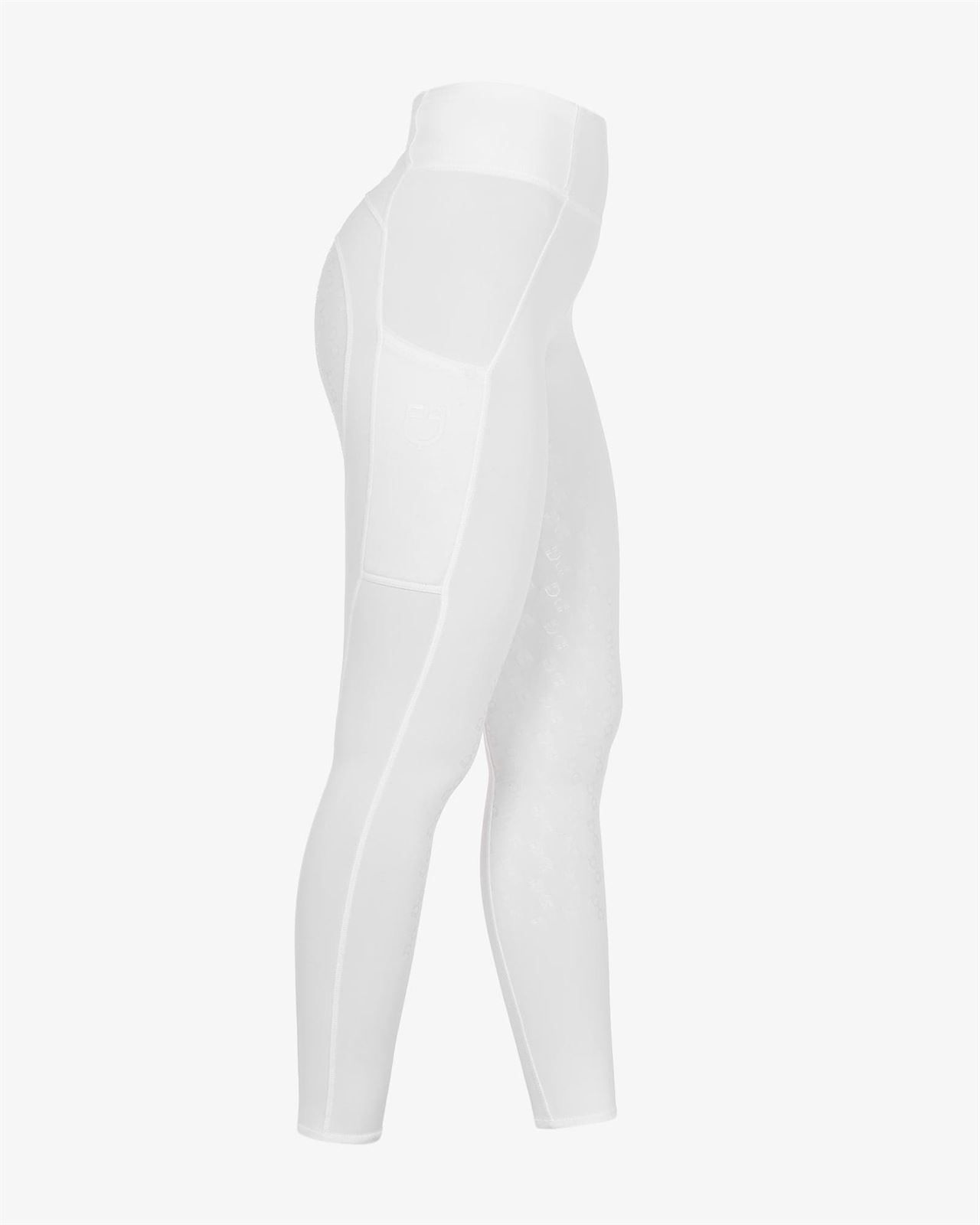 Legging EQUESTRO niña, grip en culera color TOTAL WHITE - Imagen 1