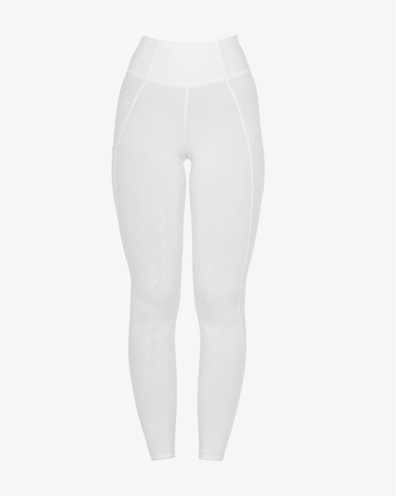 Legging EQUESTRO niña, grip en culera color TOTAL WHITE - Imagen 2