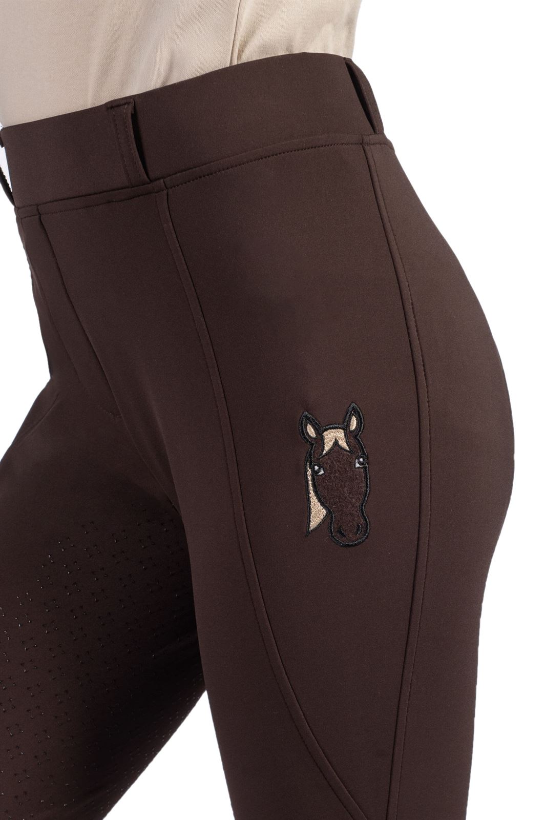 Legging HKM Sports Equipment niña Mia grip en culera color marrón TALLA 7-9 años - Imagen 1