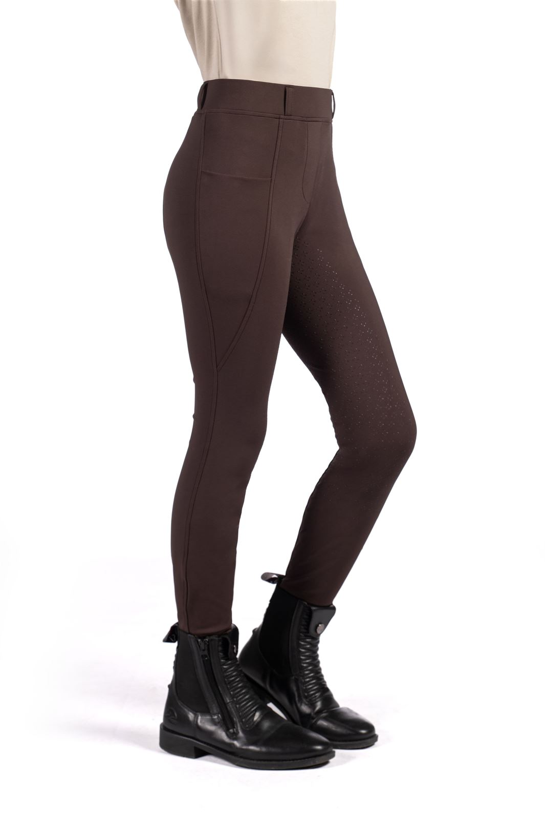 Legging HKM Sports Equipment niña Mia grip en culera color marrón TALLA 7-9 años - Imagen 2