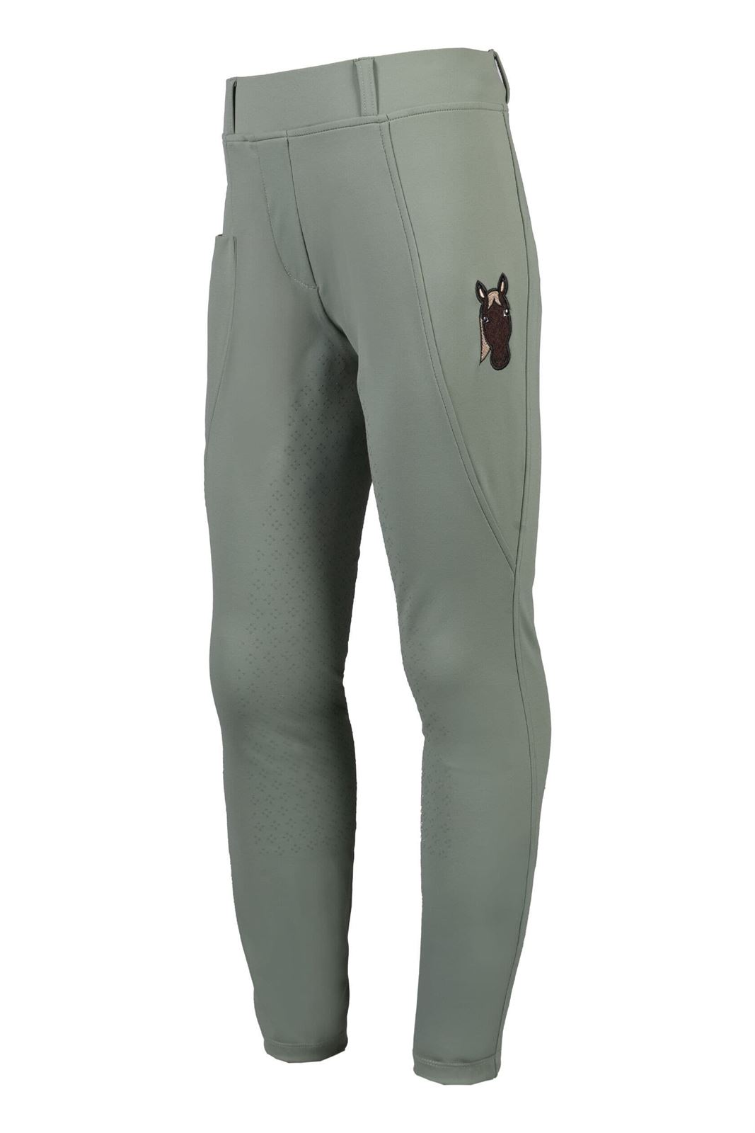 Legging HKM Sports Equipment niña Mia grip en culera color verde TALLA 7-9 años - Imagen 1