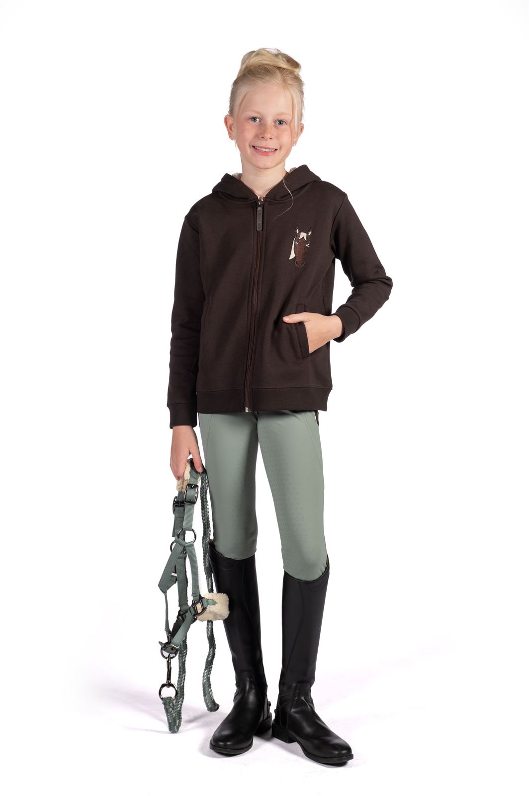 Legging HKM Sports Equipment niña Mia grip en culera color verde TALLA 7-9 años - Imagen 3