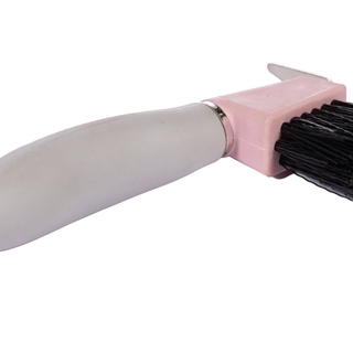 Limpiacascos HKM Sports Equipment Soft rosa/gris con cepillo - Imagen 2