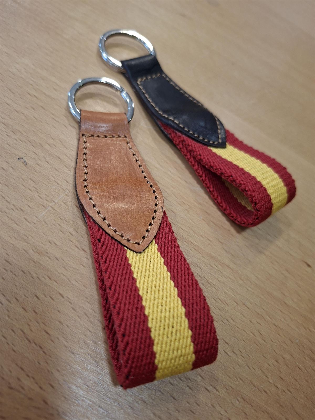 Llavero piel y lona bandera España - Imagen 1