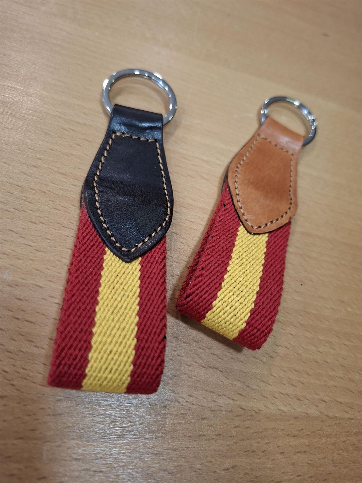 Llavero piel y lona bandera España - Imagen 2