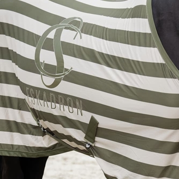 Manta antimoscas ESKADRON rayas verde kaki/beige TALLA 135 - Imagen 1