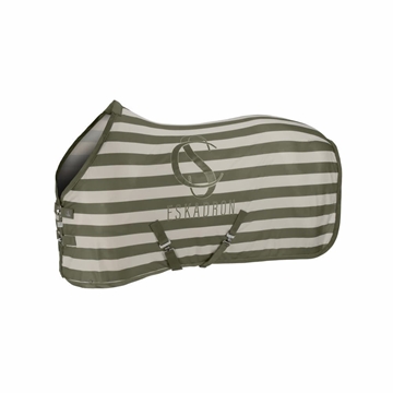 Manta antimoscas ESKADRON rayas verde kaki/beige TALLA 135 - Imagen 2