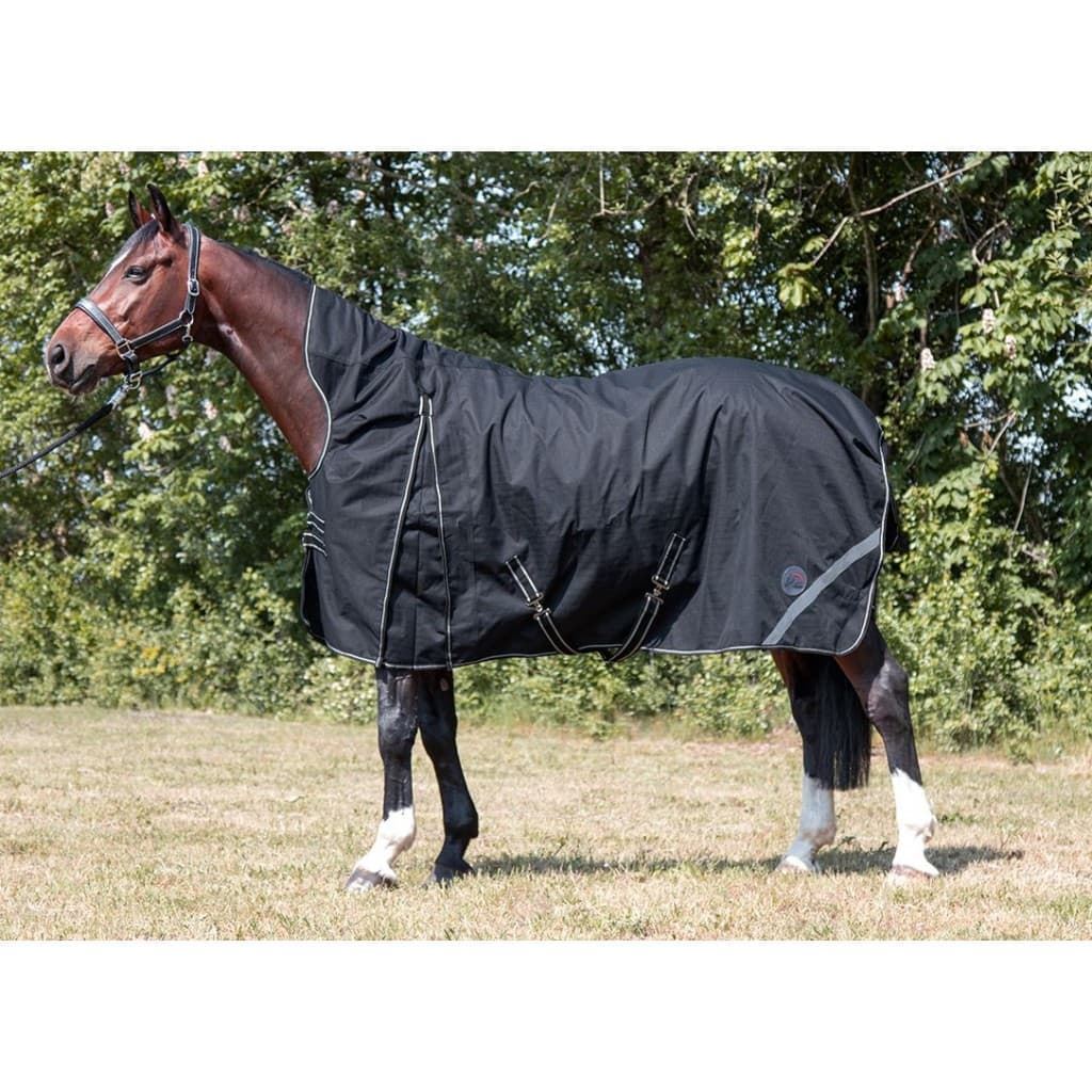 Manta HKM Innsbruck Highneck impermeable, con forro polar, color negro - Imagen 1