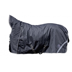 Manta HKM Innsbruck Highneck impermeable, con forro polar, color negro - Imagen 2