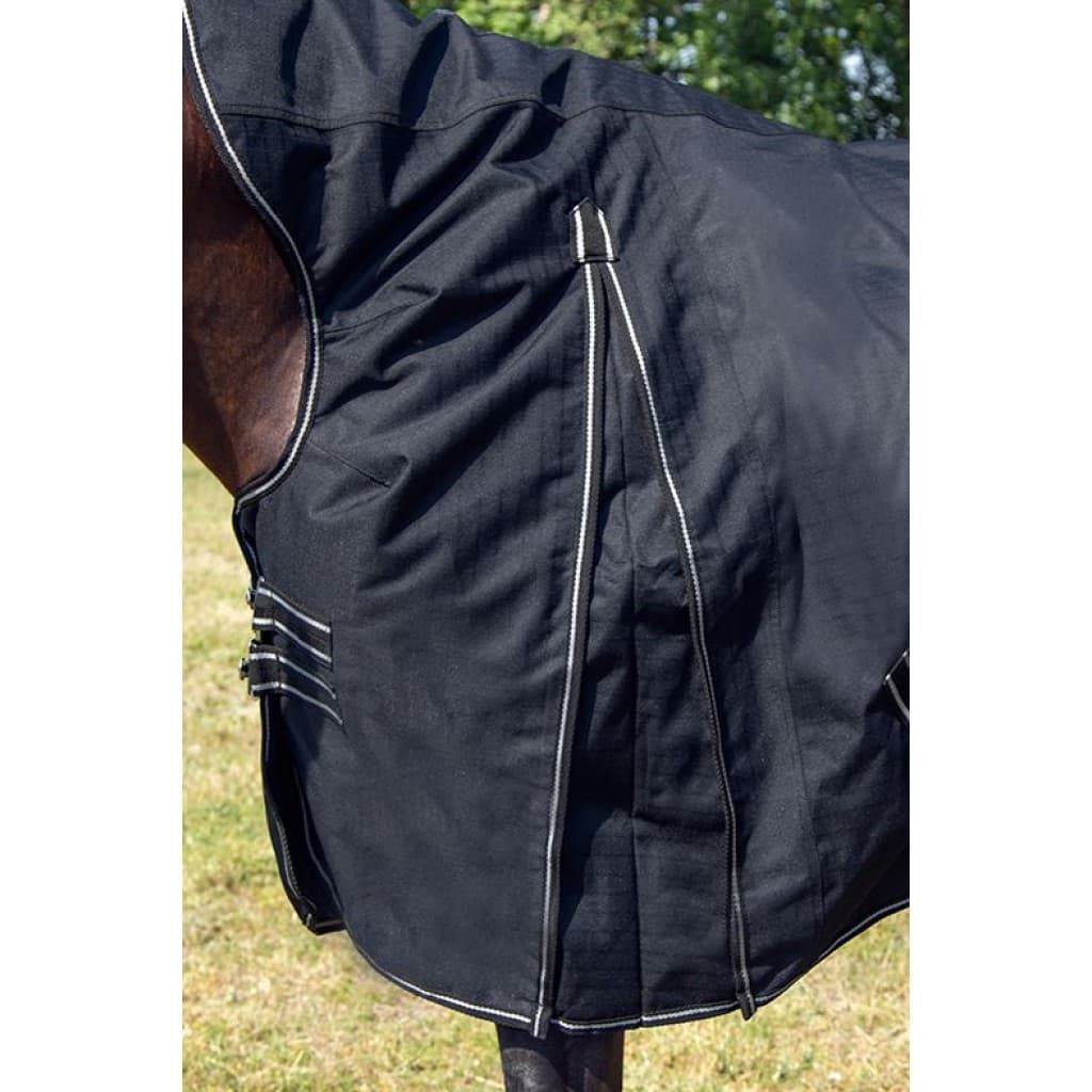 Manta HKM Innsbruck Highneck impermeable, con forro polar, color negro - Imagen 4