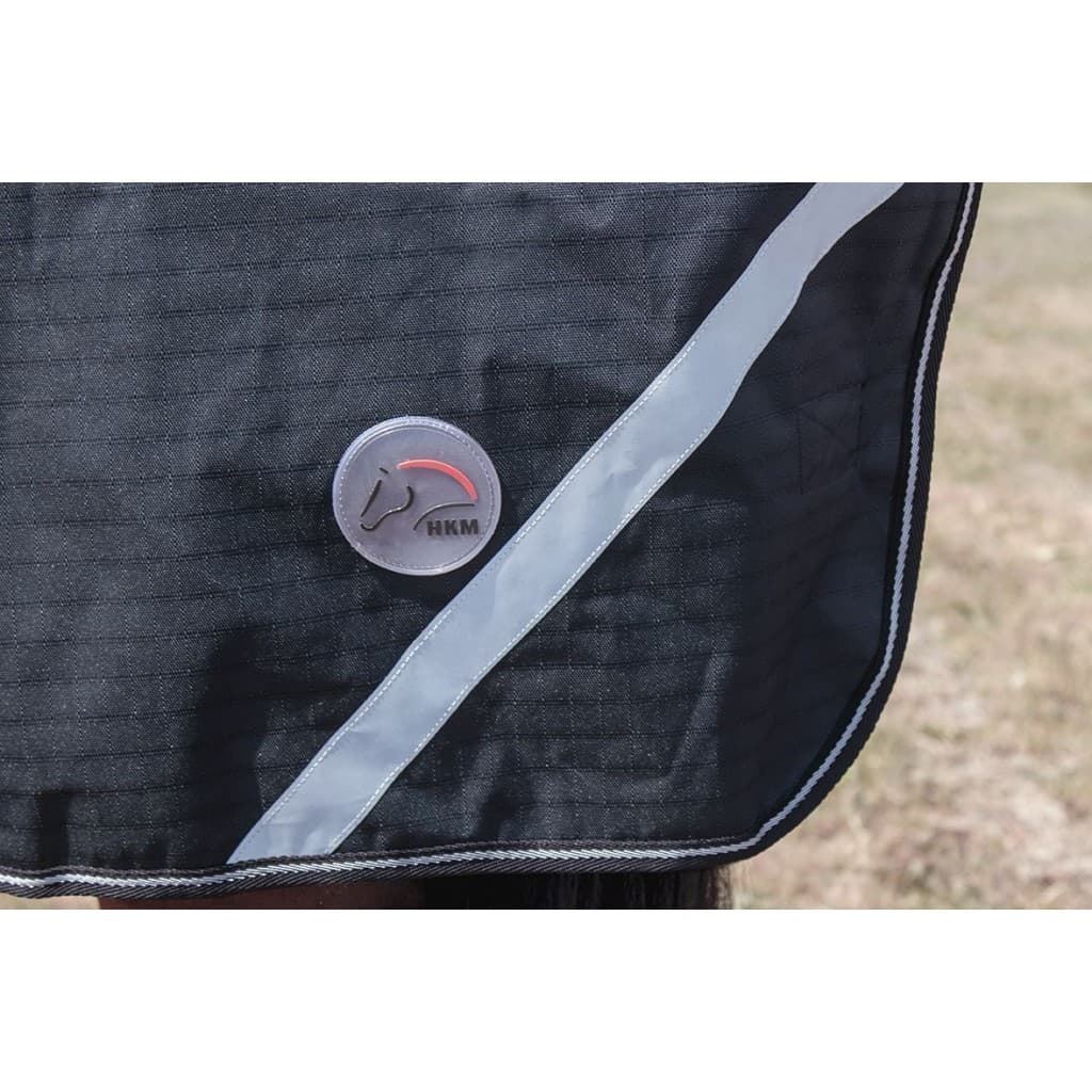 Manta HKM Innsbruck Highneck impermeable, con forro polar, color negro - Imagen 5