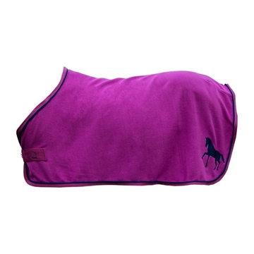 Manta polar HKM color rosa dibujo caballo azul - Imagen 1
