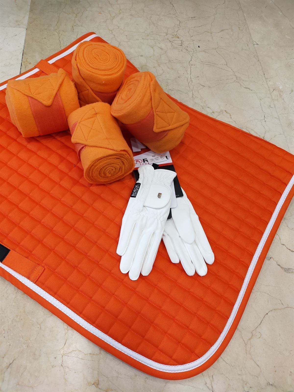 Mantilla HKM Sports Equipment Charly, USO GENERAL, color naranja TALLA PONY - Imagen 4