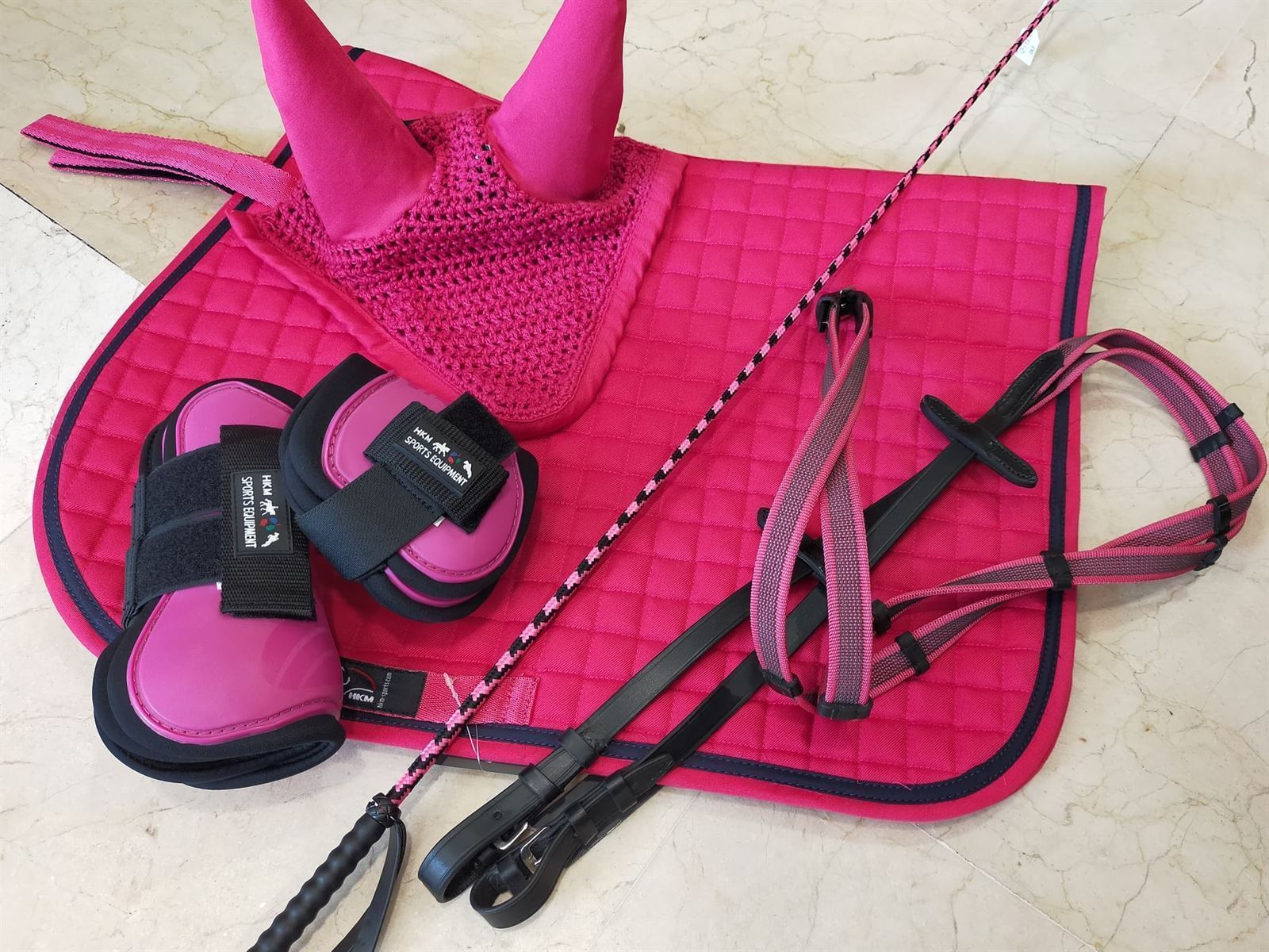 Mantilla HKM Sports Equipment Charly, USO GENERAL, color rosa fucsia, talla PONY - Imagen 5