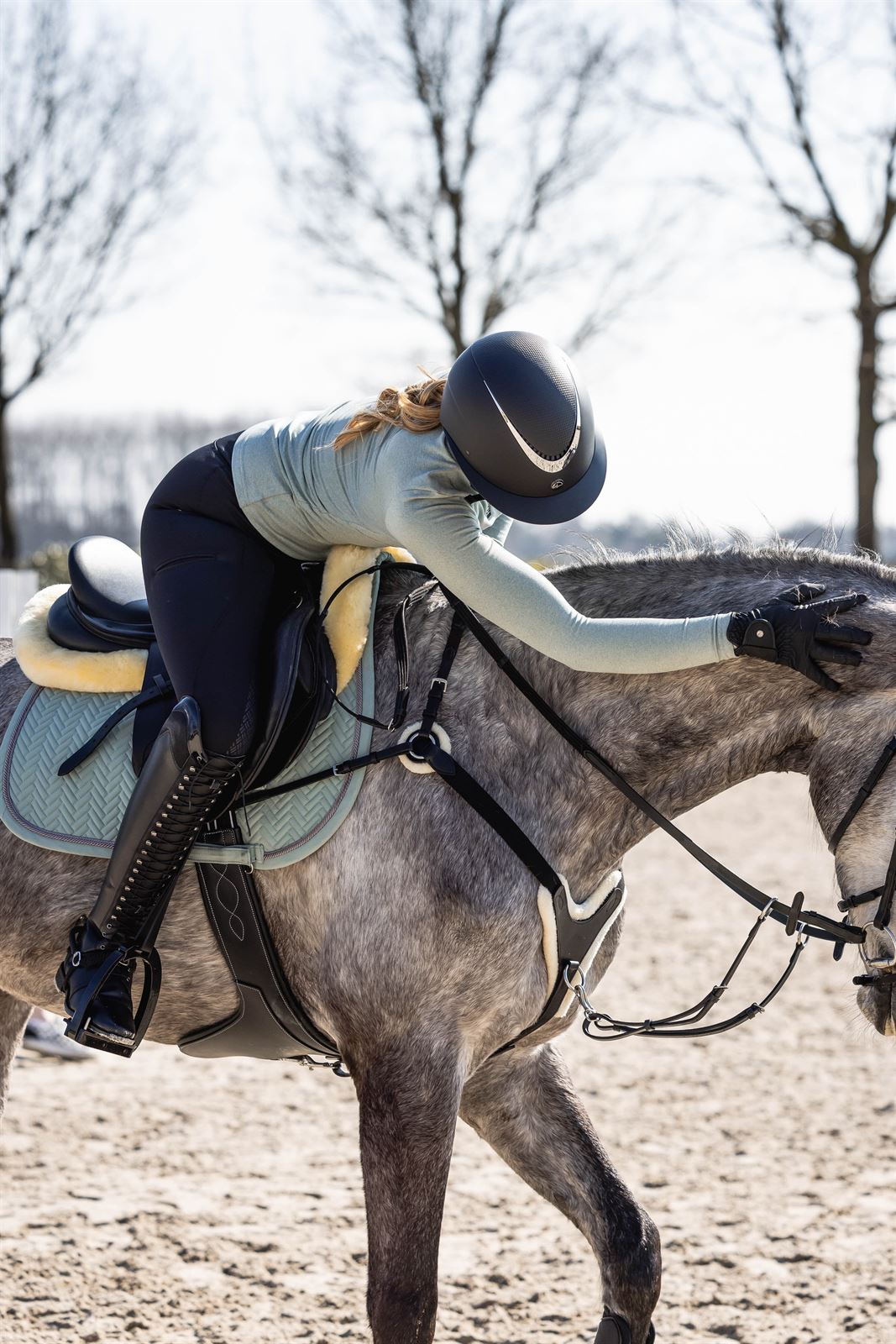 Mantilla HKM Sports Equipment Florence color salvia USO GENERAL - Imagen 2