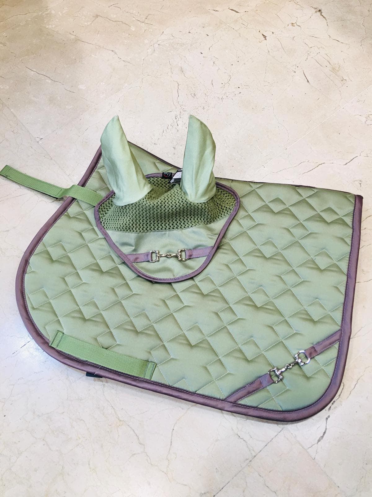 Mantilla HKM Sports Equipment Golden Bit color verde PONY USO GENERAL - Imagen 2